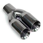 Насадка на глушитель двойная /2*круг D-63 мм, вход 60 мм/ универсальная Насадка на глушитель двойная /2*круг D-63 мм, вход 60 мм/ универсальная