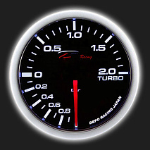 Прибор DEPO RACING /52 мм/ давления турбо (механический, до 2 бар), с тонированным стеклом