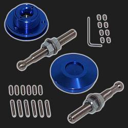 Замки капота универсальные с шаровой защёлкой синие (комплект)