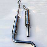 Глушитель прямоточный RZVS (51 мм) тихий, нержавейка /без насадки/ ВАЗ 2113, 2114