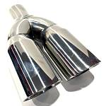 Насадка на глушитель двойная /2*круг D-63 мм, вход 60 мм/ универсальная Насадка на глушитель двойная /2*круг D-63 мм, вход 60 мм/ универсальная