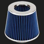 Фильтр воздушный нулевого сопротивления MPH Mega Flow /синий, хром/ D-74 мм (инжекторный)