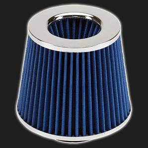 Фильтр воздушный нулевого сопротивления MPH Mega Flow /синий, хром/ D-74 мм (инжекторный)