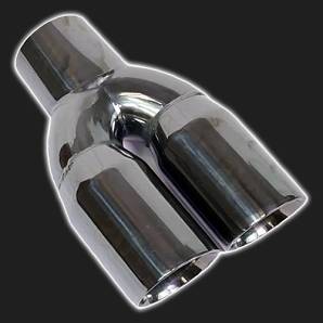 Насадка на глушитель двойная /2*круг D-63 мм, вход 60 мм/ универсальная Насадка на глушитель двойная /2*круг D-63 мм, вход 60 мм/ универсальная