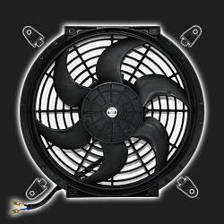 Электровентилятор охлаждения в сборе с кожухом 275 мм х 290 мм (80W) /сабли/