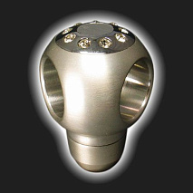 Ручка КПП универсальная PROSPORT CRYSTAL /алюминиевая, серебристая, со стразами, тип 3/