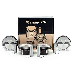 Поршни в сборе с кольцами и пальцами Federal Mogul ВАЗ 21116, 11186, 11189 8V d82,5 мм, безвтыковые (4 штуки)