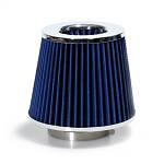 Фильтр воздушный нулевого сопротивления MPH Mega Flow /синий, хром/ D-74 мм (инжекторный)