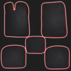 Коврики салона EVA чёрные с красной окантовкой ВАЗ 2101-2107 (комплект)