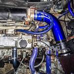 Патрубок воздушного фильтра алюминиевый RACING Air Intake D=76 мм чёрный