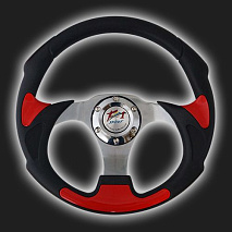 Руль (330 мм) чёрный, с красными вставками F1 SPORT