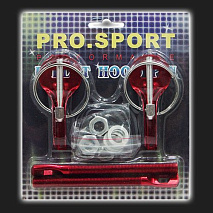 Замки капота универсальные PROSPORT красные (комплект)