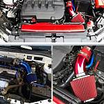 Патрубок воздушного фильтра алюминиевый RACING Air Intake D=76 мм чёрный