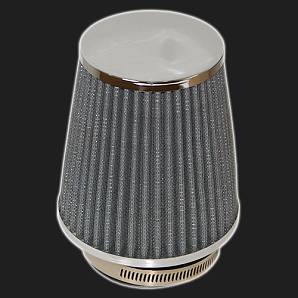 Фильтр воздушный нулевого сопротивления MPH компакт /серый, хром/ D-64 мм (инжекторный) Фильтр воздушный нулевого сопротивления MPH компакт /серый, хром/ D-64 мм (инжекторный)