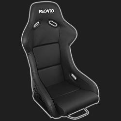 Сиденье спортивное универсальное RECARO SPG style чёрное, экокожа (размер L)