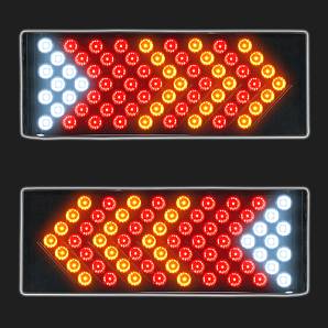 Фонари задние светодиодные, чёрные/тонированные TORINO /тип C/ ВАЗ 2108, 2109, 21099, 2113, 2114 (2 штуки)