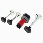 Сигнал звуковой воздушный трёхрожковый, хром (комплект) Сигнал звуковой воздушный трёхрожковый, хром (комплект)