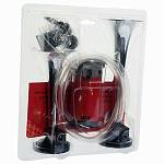 Сигнал звуковой воздушный двухрожковый, хром (комплект) Сигнал звуковой воздушный двухрожковый, хром (комплект)