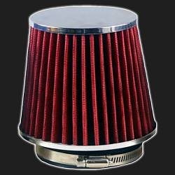 Фильтр воздушный нулевого сопротивления MPH Flow /красный, хром/ D-74 мм (инжекторный)
