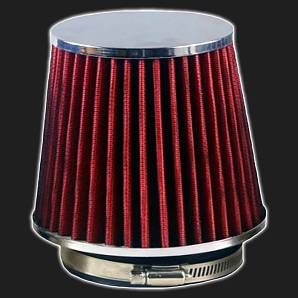 Фильтр воздушный нулевого сопротивления MPH Flow /красный, хром/ D-74 мм (инжекторный)