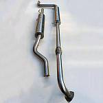 Резонатор прямоточный RZVS (51 мм) нержавейка, с гофрой ВАЗ 2113-2115 1.6L (штатная установка)