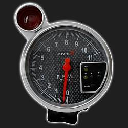 Прибор KET GAUGE тахометр /125 мм/, внешняя вспышка, карбон. циферблат, на подставке, 0-11000 RPM
