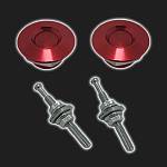 Замки капота универсальные с шаровой защёлкой красные (комплект)