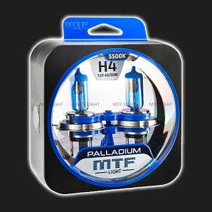 Лампа галогенная  H4 MTF Light PALLADIUM 5500K 60/55W (2 штуки)