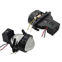 Линзы в фары светодиодные Bi-LED M8-CARBON /76 мм/ (2 штуки)