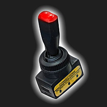 Тумблер чёрный, красная подсветка 