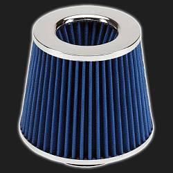 Фильтр воздушный нулевого сопротивления MPH Mega Flow /синий, хром/ D-74 мм (инжекторный)