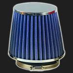 Фильтр воздушный нулевого сопротивления MPH Flow /синий, хром/ D-74 мм (инжекторный)