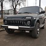 Решётка радиатора Хищник (матовое покрытие, вставки-окна) с сеткой LADA 4x4 /Нива/