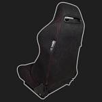 Сиденье спортивное универсальное RECARO-500 style чёрное, замша (размер М)