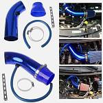 Патрубок воздушного фильтра алюминиевый RACING Air Intake D=76 мм синий Патрубок воздушного фильтра алюминиевый RACING Air Intake D=76 мм синий