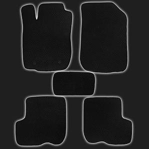 Коврики салона EVA чёрные с чёрной окантовкой LADA Largus 5-местный (комплект)