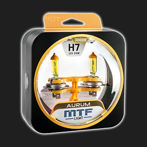 Лампа галогенная  H7 MTF Light AURUM 3000K 55W (2 штуки)