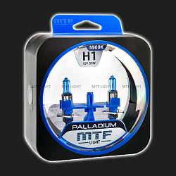 Лампа галогенная  H1 MTF Light PALLADIUM 5500K 55W (2 штуки)