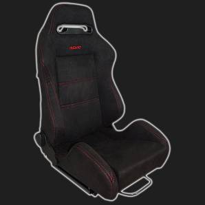 Сиденье спортивное универсальное RECARO-500 style чёрное, замша (размер М)