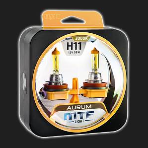 Лампа галогенная H11 MTF Light AURUM 3000K 55W (2 штуки)