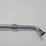 Резонатор прямоточный RZVS (51 мм) нержавейка, с гофрой ВАЗ 2113-2115 1.6L (штатная установка)