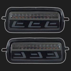 Подфарники светодиодные с бегающим поворотником и ДХО, тип 2 ВАЗ 2121-2131 /Нива/, NIVA Legend (2 штуки)