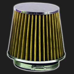 Фильтр воздушный нулевого сопротивления MPH Flow /жёлтый, хром/ D-74 мм (инжекторный)