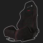 Сиденье спортивное универсальное RECARO-500 style чёрное, замша (размер М)