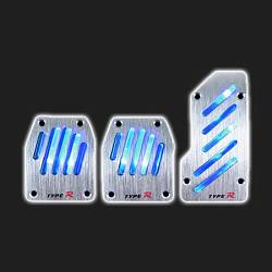 Накладки на педали МКПП /алюминий/ PROSPORT Type R c синей подсветкой, тип 1 (комплект)