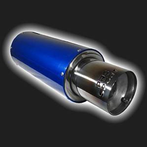 Глушитель прямоточный PROSPORT Blue /круглая обожжённая насадка, со вставкой приглушения, вход 63 мм/ универсальный