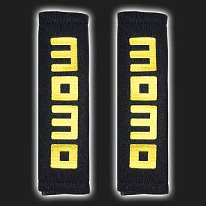 Накладка на ремень безопасности MOMO Style чёрная (2 штуки)