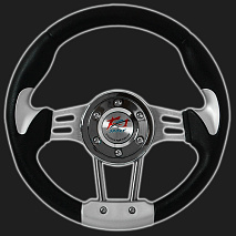 Руль (320 мм) чёрный, с серыми вставками F1 SPORT