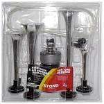 Сигнал звуковой воздушный четырёхрожковый, с мелодией, хром (комплект)