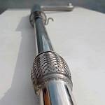 Резонатор прямоточный RZVS (51 мм) нержавейка, с гофрой ВАЗ 2113-2115 1.6L (штатная установка)